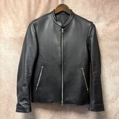 美品 リドム ラムレザー シングルライダースジャケット 羊革 光沢 肉厚