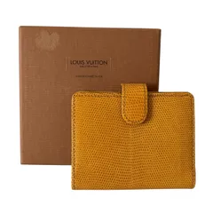 【美品】LOUIS VUITTON ルイヴィトン アジェンダミニ 手帳カバー コンパクト リザード レザー イエロー