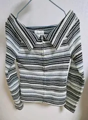 オフショルダー ボーダー柄 カーディガン