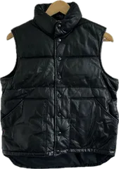 ZK26 【美品】DEP'Tデプト　レザーダウンベスト　アウター　ブラック　羊革　メンズ　Mサイズ