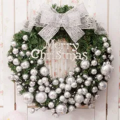 特価 北欧風 果実物語 来年順調語り オーナメント付 玄関リース ドアチャーム 装飾 デコレーション クリスマスリース X’mas 飾り 輪 緑 贈り物 造花 リボン付 ボール 飾り Merry Christmas文字付 メリークリスマス 店舗 撮影 道具 (