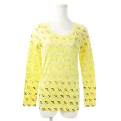 アーノルドパーマー Arnold Palmer Tシャツ カットソー ロンT ラウンドネック 長袖 コットン プリント カサ スター ラメ 1 黄 イエロー /AO5