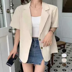 薄手ジャケットオフィスカジュアル 涼しいサマージャケット洗えるスーツ きれいめトップス 韓国風 羽織り20代30代40代 ロング丈ジャケット
