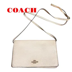 コーチ　ショルダーウォレット　ショルダーバッグ　オフホワイト　財布　wallet