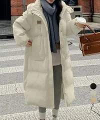 フェイク ダウンコート 中綿入り ロングコート レディース フード付き キルティングコート おしゃれ 冬服 ダウンジャケット 軽い 暖かい 通