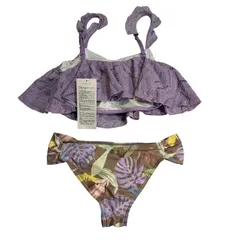 B076 【タグ付き 未使用】 ROXY ロキシー 水着 セパレート ビキニ ラベンダー レディース M