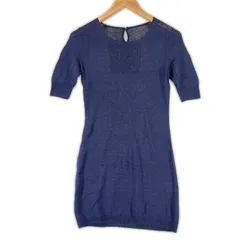 美品 COMME CA DU MODE コムサ・デ・モード 無地 春夏 SS その他トップス 麻 ネイビー レディース 5【古着】【中古】【送料無料】