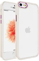 ★iPhone SE ケース 第2世代 第3世代 iPhone 7 iPhone 8 用 ケース 背面クリア カバー 耐衝撃 滑り止め 指紋防止 米軍MIL規格 黄変防止 ストラップホール付き ワイヤレス充電対応 スマホケース ホワイト