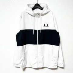XXL 110 UNDER ARMOUR アンダーアーマー ウィンドブレーカー ウーブン ジップアップ ジャケット 白黒