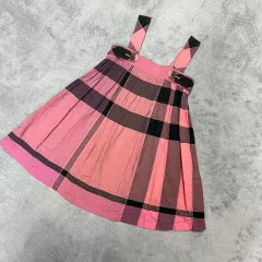 3y 100 バーバリー ピンク チェック 女の子ワンピース