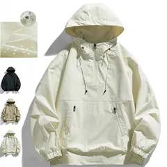 撥水 パーカー ハーフジップ アノラック レディース メンズ トップス オーバーサイズ ライトアウター アノラックパーカー ロング マウンテ