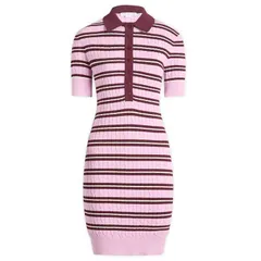 グッドアメリカン レディース トップス ワンピース ミニット Good American Cable Knit Mini Dress Collegiate Stripe ストライプ