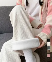 裏起毛ワイドパンツ あったかニットパンツ