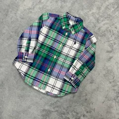12m ラルフローレン Polo Kids(ポロキッズ) グリーン CHECK シャツ