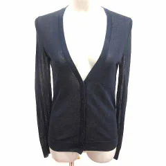 ユニクロ UNIQLO カーディガン ニット Vネック 長袖 M 紺 ネイビー /YK ●RY