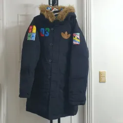 アディダス ダウンジャケット ロング丈 ブラック XL 105