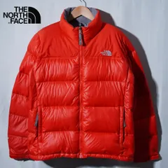 ノースフェイス THE NORTH FACE ヌプシ ダウンジャケット L レッド 700フィル ロゴ刺繍 テック系 ストリート 古着 Y078