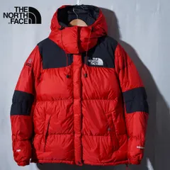 ノースフェイス THE NORTH FACE ダウンジャケット XL サミットシリーズ SUMMIT SERIES レッド ブラック 700フィル ロゴ刺繍 パーテックス PERTEX  ウインドストッパー WIND STOPPER ストリート 古着 Y079