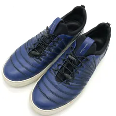 【美品】サルヴァトーレフェラガモ スニーカー ブルー 青 7 26cm  レザー 革