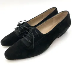 サルヴァトーレフェラガモ 24cm パンプス スエード 黒 ブラック Ferragamo