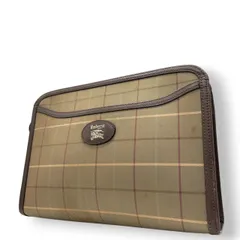 バーバリー Burberrys クラッチバッグ セカンドバッグ ポーチ ヴィンテージチェック ホースロゴ ビンテージ レザー ナイロン ブラウン ベージュ メンズ レディース ユニセックス 定番人気モデル 男女兼用 クリーニング済み s39