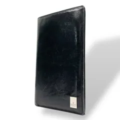 グッチ GUCCI 二つ折り 長財布 札入れ 黒 ブラック レザー シルバー金具 ロゴプレート メンズ 小銭入れなし M5