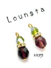 3945チェコビーズピアス 樹脂ピア小ぶりピアス