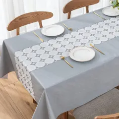グレー テーブルマット 北欧 防油 防水 汚れ防止 tablecloth 正方形 90×90CM 長方形 PVC 撥水 テーブルカバー おしゃれ ビニール テーブルクロス