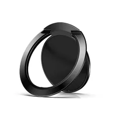 スマホ リング リングホルダー 超薄型 指輪型 携帯リング バンカーリング 360度回転 亜鉛合金製 落下防止 ホールドリング スマホリング 車載ホルダー Android/iPhone多機種対応 (ブラック)