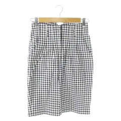 アーバンリサーチ URBAN RESEARCH スカート タイト ひざ丈 ハイウエスト ストレッチ チェック S 紺 ネイビー /AO25