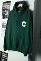 (2XL-3XL) COVERNAT フード付きTシャツ オーバーサイズ グリーン オールドスクール-169BC