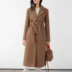 & Other Stories ウールブレンドベルト付きコート 44-細身55