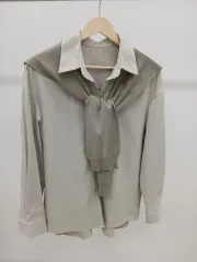 ライトカーキ シャツ ショール セット