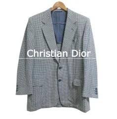 美品 クリスチャンディオール Christian Dior BOUTIQUE MONSIEUR テーラードジャケット スーツ シングル 2B チェック柄 裏地CDロゴ ウール×モヘア マルチカラー サイズ48 メンズのサムネイル