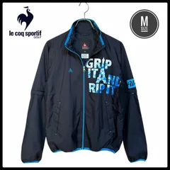 美品 ルコックスポルティフ ゴルフ ウェア 2WAY ストレッチ デタッチャブル ナイロンジャケット M 黒 薄手