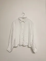 未使用 アトリエナイン (Atelier Nain) クロップド シャツ ブラウス 白 レディース