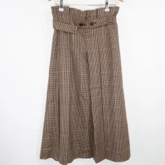 美品 Apaiser lame アぺゼラム スカート 36 ポリエステル ミモレ丈 プリーツ 千鳥 レディース AT1056A49 