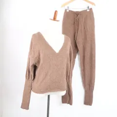 美品 SNIDEL スナイデル セットアップ 1点 ONE 羊毛 他 長袖 ニット パンツ ルームウェア レディース AT1412A25 