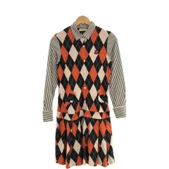 美品 PEARLY GATES パーリーゲイツ ワンピース  0 コットン100％ 長袖 シャツ ストライプ アーガイル レディース AT1120A52 のサムネイル