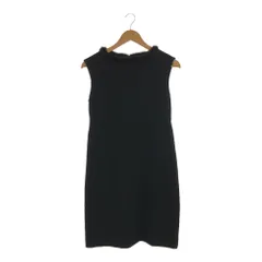 美品 GRACE CONTINENTAL グレースコンチネンタル ワンピース 36 トリアセテート ポリエステル ノースリーブ 膝丈 ファー レディース AT1116A52 