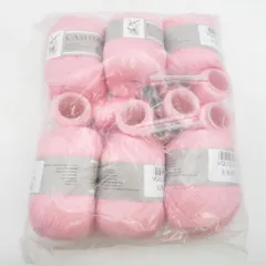 毛糸 CASHMERE カシミヤ88％ ポリエステル12％ 50g玉巻×6 20g玉巻×6 セット ピンク 編み物 手芸材料 秋冬 未使用品