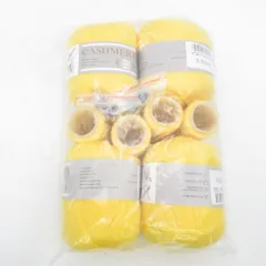 毛糸 CASHMERE カシミヤ88％ ポリエステル12％ 50g玉巻×4 20g玉巻×4 セット イエロー 編み物 手芸材料 秋冬 未使用品