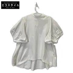 ENFOLD エンフォルド 300GS480-1060 23SS ホワイト SOLID SLEEVE PULLOVER Tシャツ 38