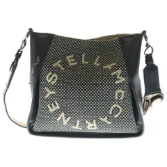 STELLA McCARTNEY (ステラマッカートニー) ベルベット ミニ スクエア レザーショルダーバッグ ブラック 700073W8888