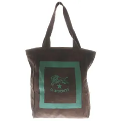 IL BISONTE (イル ビゾンテ) フロントロゴデザイン スエード トートバッグ ブラウン