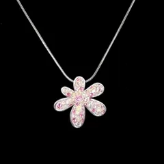 美品★希少★Swarovski スワロフスキー ネックレス フラワー ピンク クリスタル 箱付き