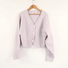 難有 SNIDEL スナイデル SFKB2353000 ロゴ刺繍 ニットカーディガン ONESIZE 長袖 ショート丈 COL:003 レディース AK433 