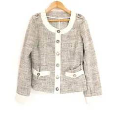 美品 maxmaraWEEKEND マックスマーラ ノーカラージャケット 36 XS レーヨン 他 ツイード レディース AM6861A55 