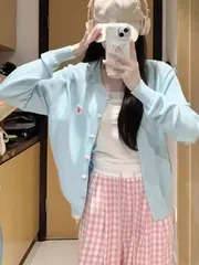 ニット トップス レディース 春秋 前開き 無地 セーター カットソー ニットソー 長袖 シンプル カジュアル オフィス 通勤 日常