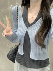 セーター レディース Vネック リブニット レディース Vネック セーター Vネック セーター ニット レディース セーター レディース 無地 カ